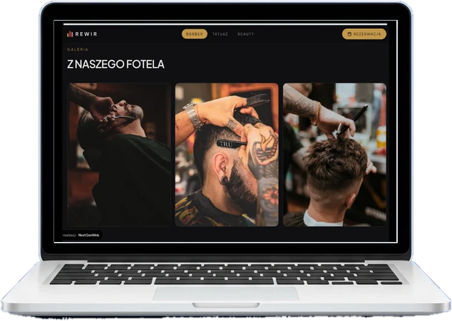 Strona firmowa zaprojektowana przez Impulseo na ekranie laptopa