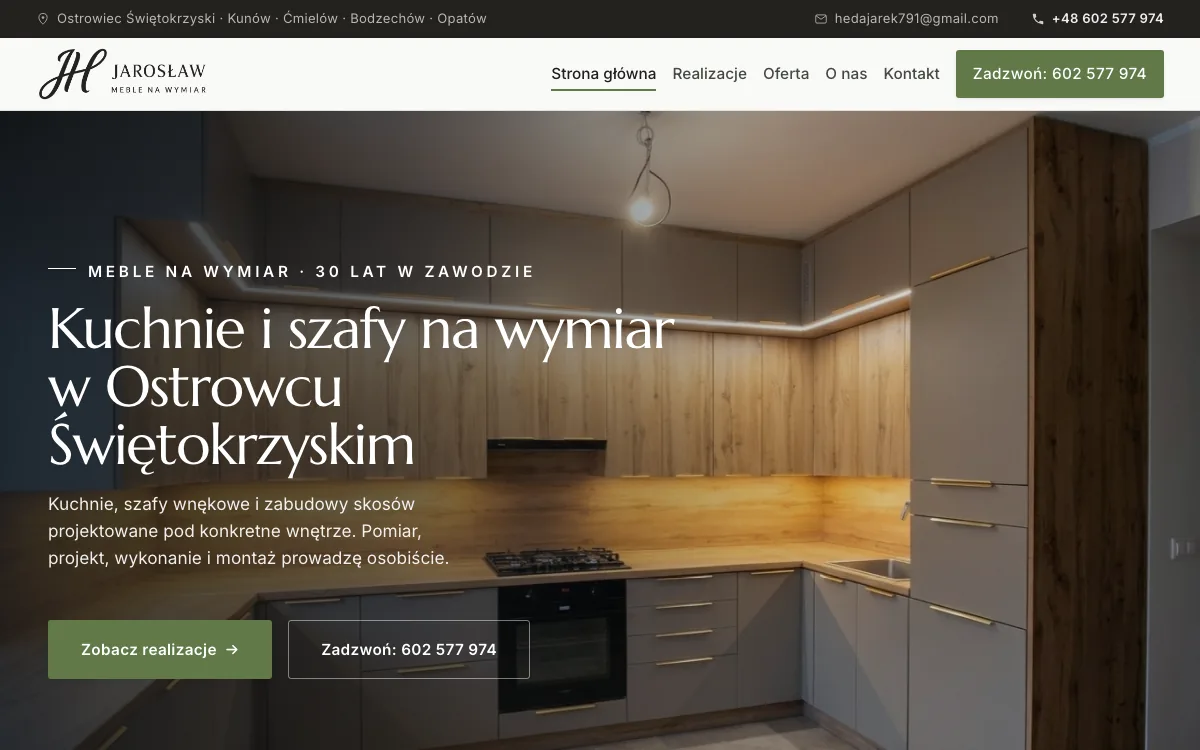 Strona Jarosław Meble zaprojektowana przez Impulseo